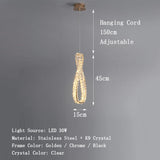 Small Crystal Modern Chandeliers for Dining Table Decors Golden Luxury Hanging Lamps for Ceiling Home Lighting Fixture LED Luster's