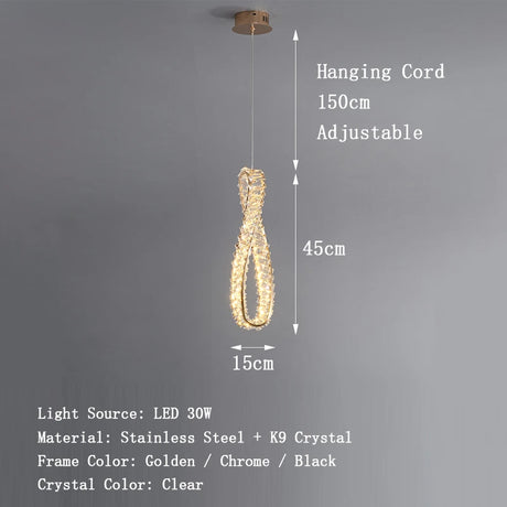 Small Crystal Modern Chandeliers for Dining Table Decors Golden Luxury Hanging Lamps for Ceiling Home Lighting Fixture LED Luster's