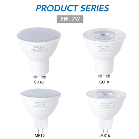 E27 LED Spot Light GU10 LED Bulb 5W E14 LED Lamp 220V Spotlight MR16 7W Lampasa GU5.3 Corn Light Bulb gu 10 Ampoule 2835 Lamp