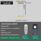Contemporary LED Arc Pendant Light - Sleek Hanging Lamp for Dining Room