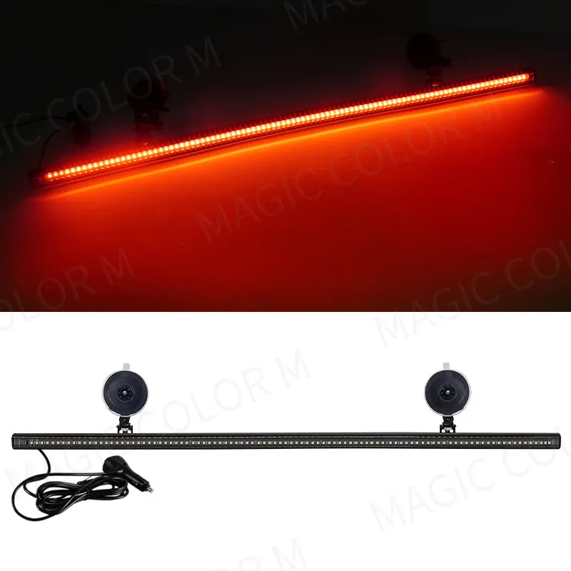 Car Strobe Lamp Bar with 96 LED 3030 Beads for Front Windshield, Traffic Signal, Emergency Flashing, and Auto Roof Top Warning Light with 12V-24
