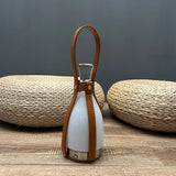 Nordic Atmosphere Creative Glass Bottle LED Table Lamp Leather Bedroom Bedside Bar Portable Outdoor Camping Light Charging Art