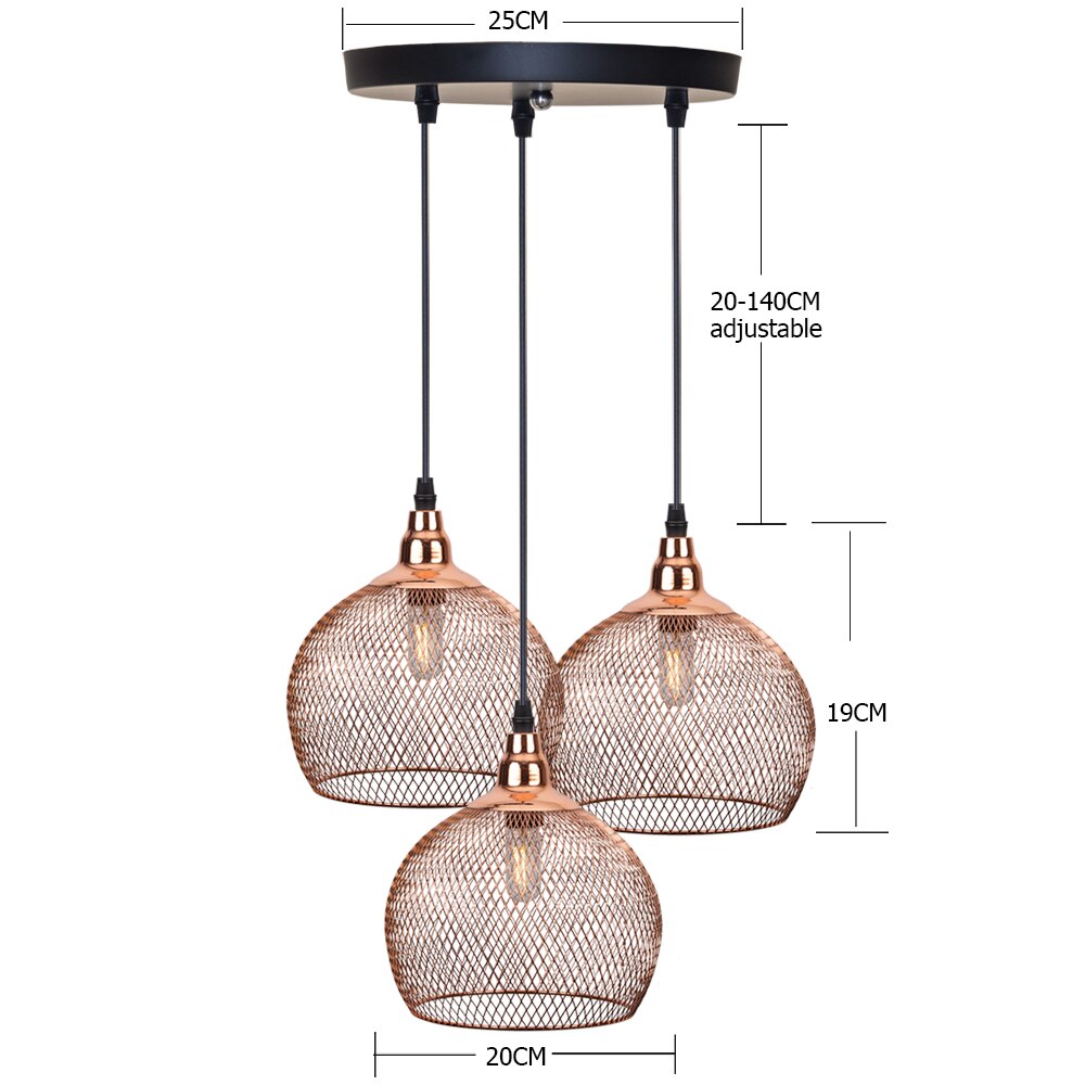 Electroplating modern  metal cage pendant lamp,vintage  rose gold birdcage creative hanging lamp for restaurant living room