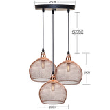 Electroplating modern  metal cage pendant lamp,vintage  rose gold birdcage creative hanging lamp for restaurant living room