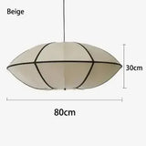 Nordic Medieval Silk Lantern LED Pendant Light - Japanese Wabi-Sabi Zen Ceiling Chandelier Lamp Fixture for Living Room, Bedroom & Home Decor
