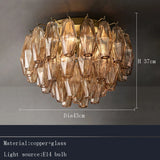 Postmodern Rhomboid Glass Pendant Ceiling Lights 2026 Copper Bronze Home Decoration Chandelier Lighting for Bedroom Living Room