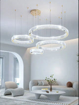 Luxury Design Gold Crystal LED Chandelier K9 Crystal Dimmable Pendant Light for Living Room Bedroom Hotel Villa Decor