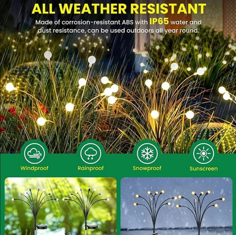 LED Firefly Lamp Solar Outdoor Light Garden Decoration Waterproof Garden Home Lawn Fireworks Light Floor New Year Christmas