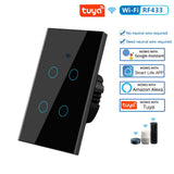 WiFi Smart Touch Light Switch (No Neutral Required) - RF433 Remote Wall Switch