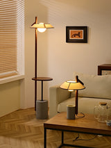 French Retro Wooden Floor Lamp Living Room Shelf Lamp Quiet And Stylish Bedroom Bedside Lights Room Decoration Table Light LED