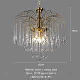 Artpad Retro French Branch Colorful Crystal Chandeliers for Living Room Romantic Raindrop Coloful Crystal Hanging Pendant Light