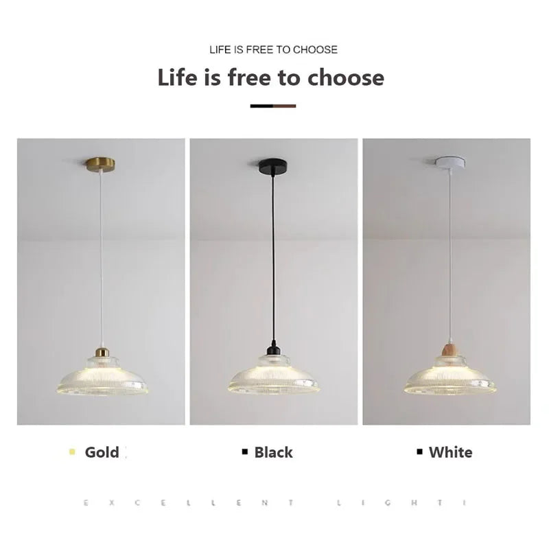 Nordic Glass Pendant Lamp Glass Lampshade Multiple styles Bedroom Living Room Kitchen Dining Restaurant Home Decor Hanging Light