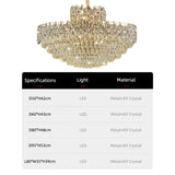 Luxury Crystal Chandeliers High-end Hanging Chandelier Villa Living Room Hall Lighting Lustre Dining Table Pendant Ceiling Lamp