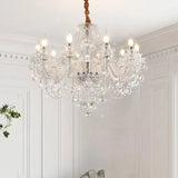 French Lustre Crystal E14 Chandelier Living Room Decor White Glass Pendant Lights Led Ceiling Chandelier For Bedroom Led Lampara
