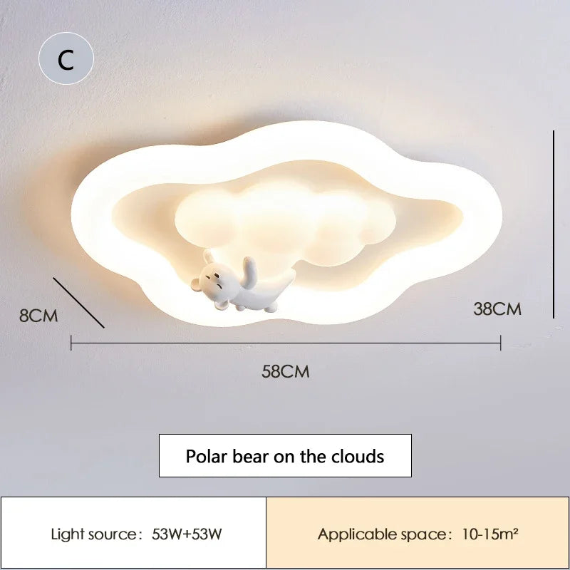 Modern Cream Style Nursery Decor Boy Girl Bedroom Ceiling Lamps Cloud Light LED Children's Room Baby Room Ceiling Lights