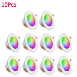 1-15Pcs LED Downlight Wi-Fi 10W 85-265V Dimmable Spot Light Recessed Round Light Spot Bluetooth-Compatible Lamp Atmosphere