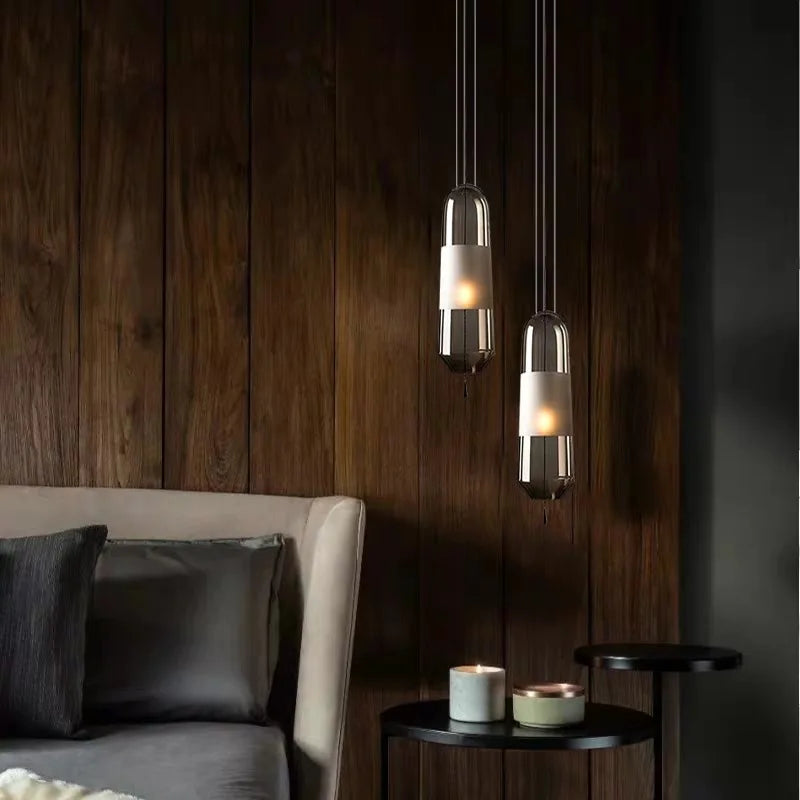 Restaurant Chandelier Lights Bedroom Bedside Living Dining Room Pendant Lamps Glass Decoration Nordic Hanging Kitchen Lighting