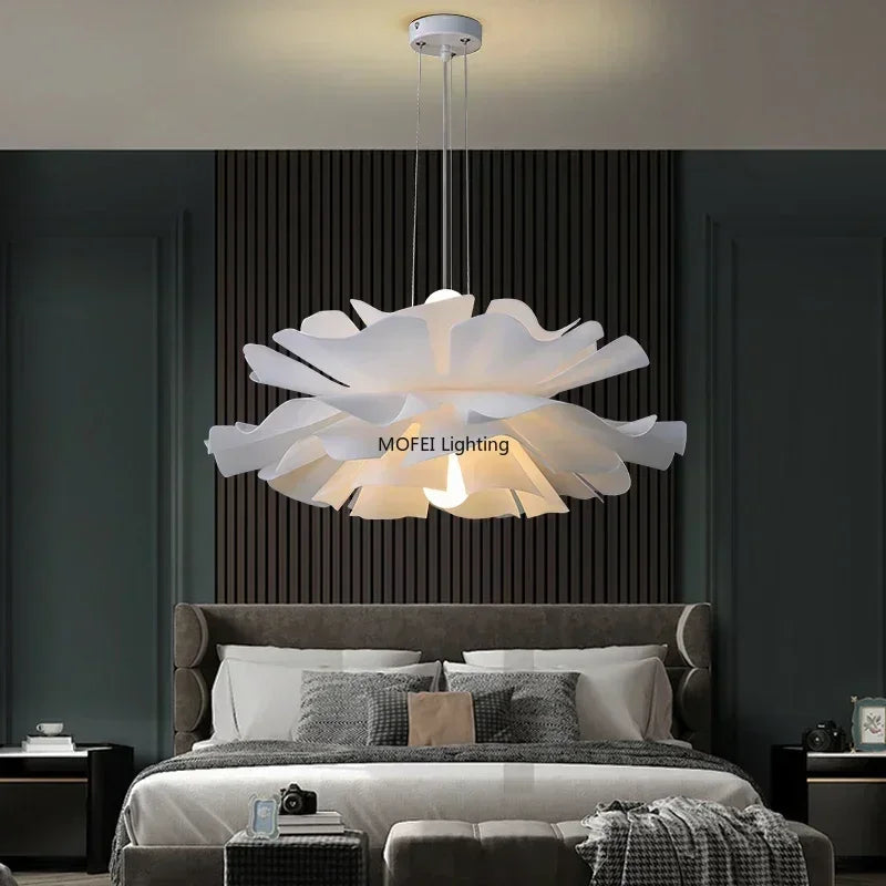 Nordic Lamps Modern Acrylic Flower Chandelier Multi-layer LED Pendant Lamp Dining Room Bedroom Creative Indoor Lighting Fixture
