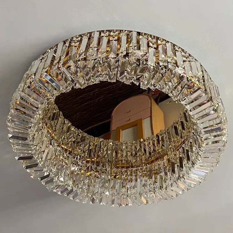 Modern K9 Crystal Ceiling Lamp Fashion Trend Living Room Lamp Children Bedroom Dining Table LED Ceiling Lamp Round