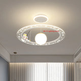 Children's Room Light Creative Space Astronaut Room Pendant Light Cartoon Starry Sky Eye Protection Light Dimmable with Remote