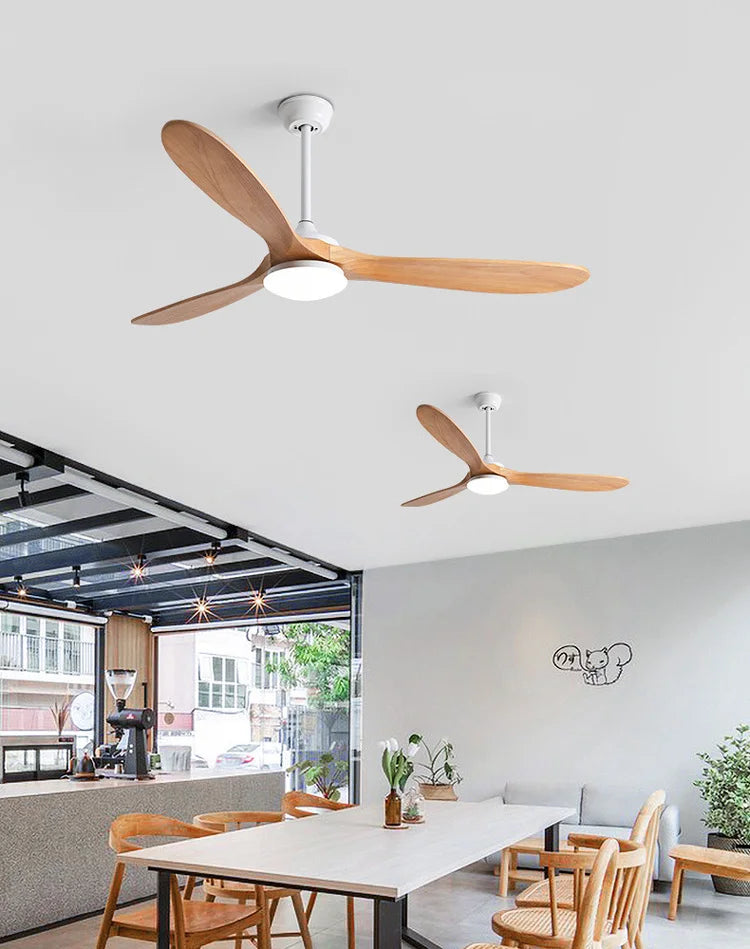 60 70 Inch Large Ceiling Fan Only Remote Control DC Motor Reverse Wood Blades Fans Lighting High Quanlity Design Wooden Fans
