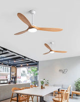 60 70 Inch Large Ceiling Fan Only Remote Control DC Motor Reverse Wood Blades Fans Lighting High Quanlity Design Wooden Fans