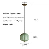 Eloise French Medieval Scallop Milk Glass Pendant Lamp - Retro Green Globe LED Dimmable Hanging Light for Homestay, Dining Room & Office Decor