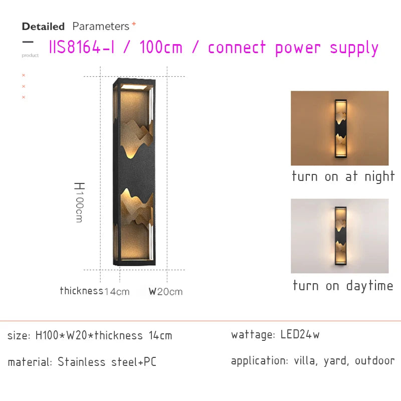 Modern LED Outdoor Wall Light Fixture - Waterproof Garden & Porch Lamp