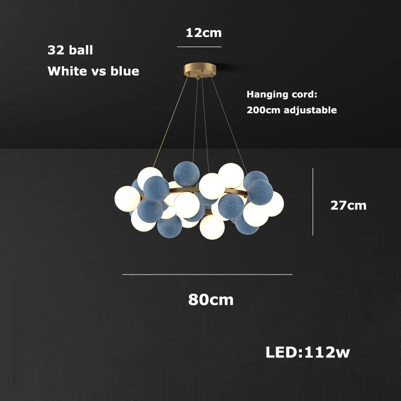 2026 Modern Glass Bubble Chandelier - Dimmable Art Deco Hanging Lamp