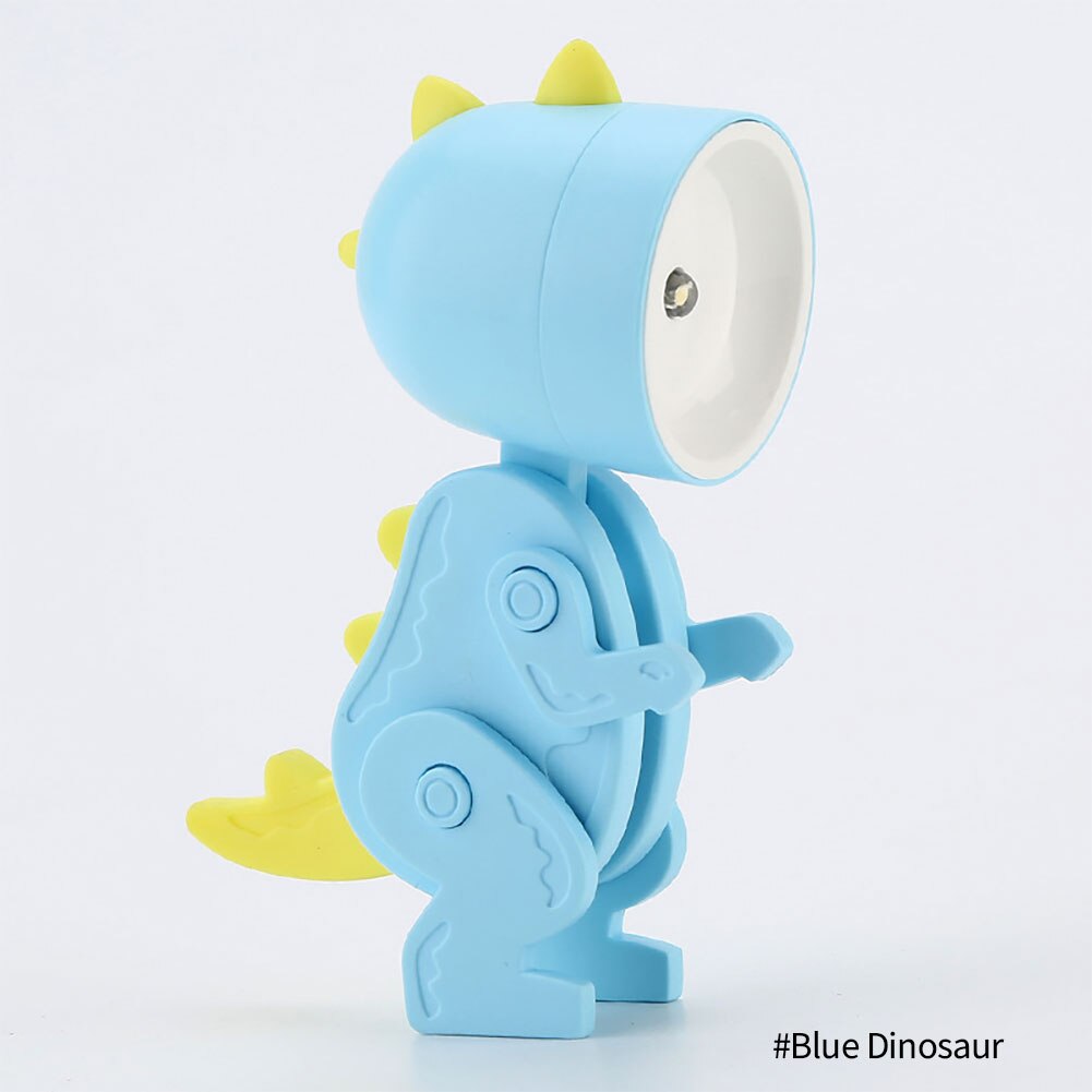 Mini LED Night Light Folding Desk Lamp Cute Pet Lights Dog Deer Dinosaur Flower Portable Night Light Student Living Room Decor