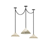 Marble Umbrella Diy Iron Chain Led 2025 Chandelier Alabaster Lustre Suspension Luminaire Lampen For Corridor Entry Way