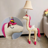Dreamy Unicorn Floor Lamp with Adjustable Wooden Legs - Dimmable Standing Accent Light for Girls' Bedroom & Kids' Room Decor
