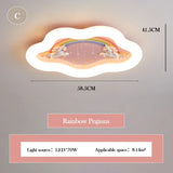 LED Warm Cute Nursery Children's Room Girl Bedroom Pegasus Ceiling Lights Pink Rainbow Unicorn Light Princess Room Ceiling Lamps