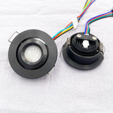 12V 3W RGB / RGBW Recessed Mini LED Cabinet Spotlight (42mm Cutout) - Dimmable Adjustable Ceiling Downlight for KTV, Bar & Room Decor