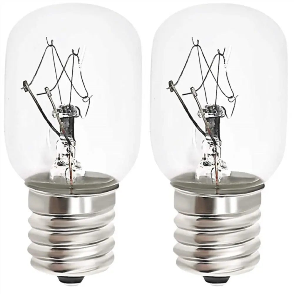 2-Pack 15W E14 High-Temperature Incandescent Bulbs (300°C) - Clear Glass Pygmy Light Bulbs for Ovens, Refrigerators & Salt Lamps