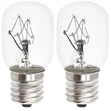2-Pack 15W E14 High-Temperature Incandescent Bulbs (300°C) - Clear Glass Pygmy Light Bulbs for Ovens, Refrigerators & Salt Lamps
