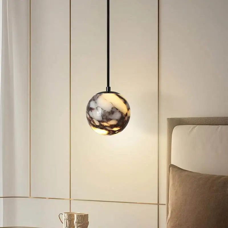 2026 Natural Stone Pendant Lamp 12cm Wire Height Adjustable G9 Bulb Bedroom Dining Room Kitchen Lightiing Fixtures