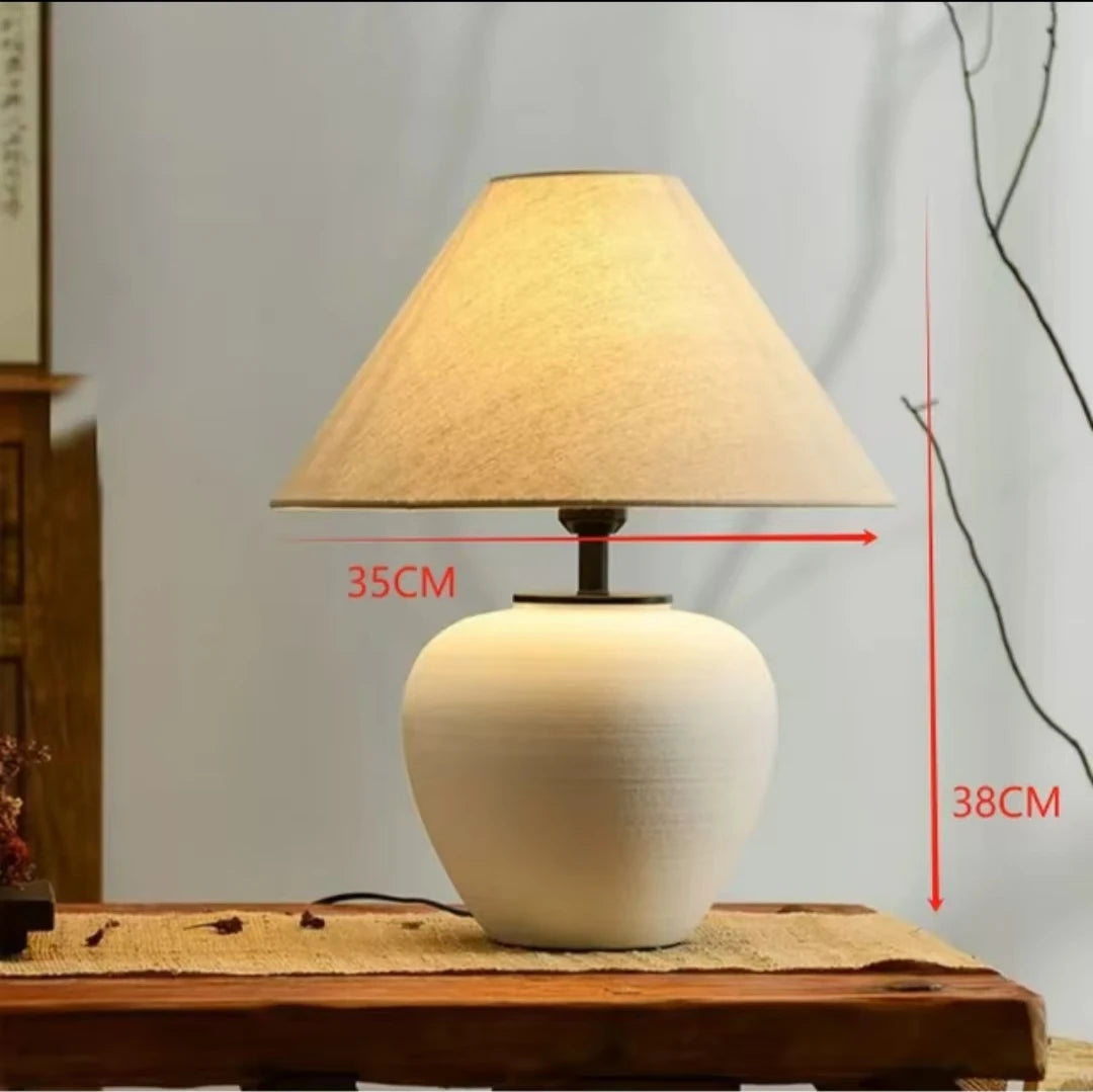 Nordic Retro Ceramic ,Table Lamp Fabric Lampshades, Bedside Table Lamps, Room Decoration, Indoor Lighting, Floor Lamps