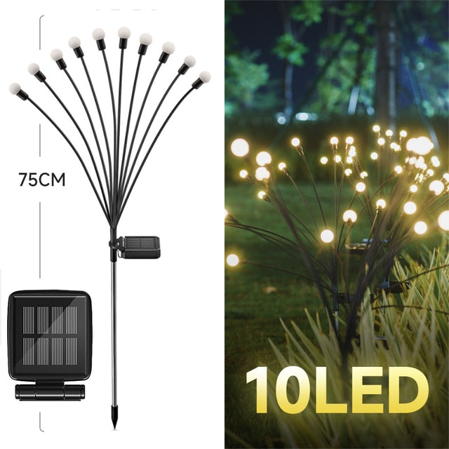 LED Firefly Lamp Solar Outdoor Light Garden Decoration Waterproof Garden Home Lawn Fireworks Light Floor New Year Christmas