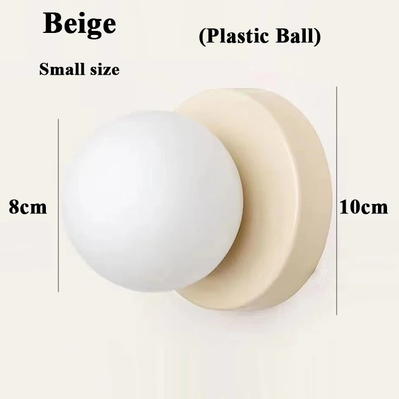 Macaron Soft Style Small Wall Sconce - Modern E27 Ball Lamp for Home Decor