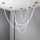 Nordic Long Line Chandelier Modern Flexible Long Tube LED  Lights Restuarant Cafe Bar Dining Room Pendant Lamps