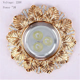 Art Decor Golden Leaf Resin LED Recessed Downlight (5W 220V) - Luxury Retro Ceiling Spotlight Fixture for Foyer, Corridor, Hallway & Hotel Decor