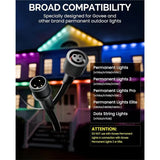 FYBL-Waterproof 16FT Extension Cable For Govee Cord For Govee H705A H706A Permanent Outdoor Lights Series