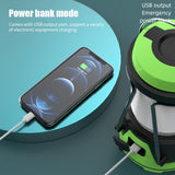 2 in 1 Portable LED Camping Lantern USB Rechargeable Work Light Outdoor Searchlight Power Bank Tent Lamp Infinite Dimming 3 Colors