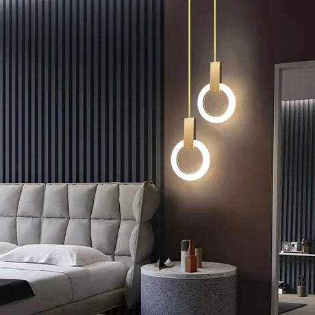 Nordic bedside circular small chandelier, modern and minimalist restaurant chandelier, fashionable bar and study light