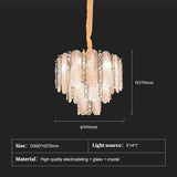 Luxury Large Crystal Chandelier High Ceiling Vila Living Room Rose Gold Crystal Pendant Lights Chandeliers Vintage Lighting Lamp