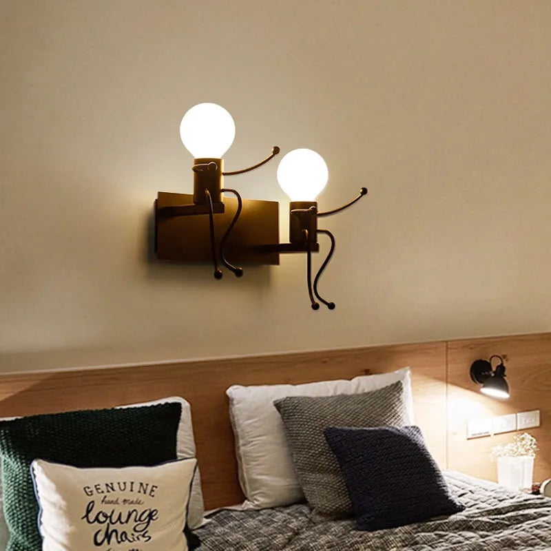 LED Wall Lights 110V-220V E27 Base Nordic Style For Home Bedroom Bedside Living Room Minimalist Sconce Light Art Decors Lamps