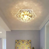 Creative LED Crystal Flower Chandelier - Modern Bedroom Ceiling Light