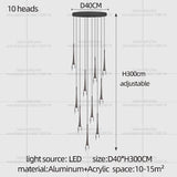 Nordic Minimalist Chandelier Home Decor Living Room Loft Chandelier Interior Lighting Duplex House Villa LED Stair Pendant Light