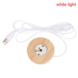 Rechargeable Remote Control Wooden LED Light Rotating Display Stand Lamp Holder Lamp Base Art Ornament New